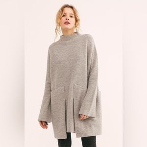 NWOT Free People Wool Grey Turtleneck Long Sleeve Mini Dress